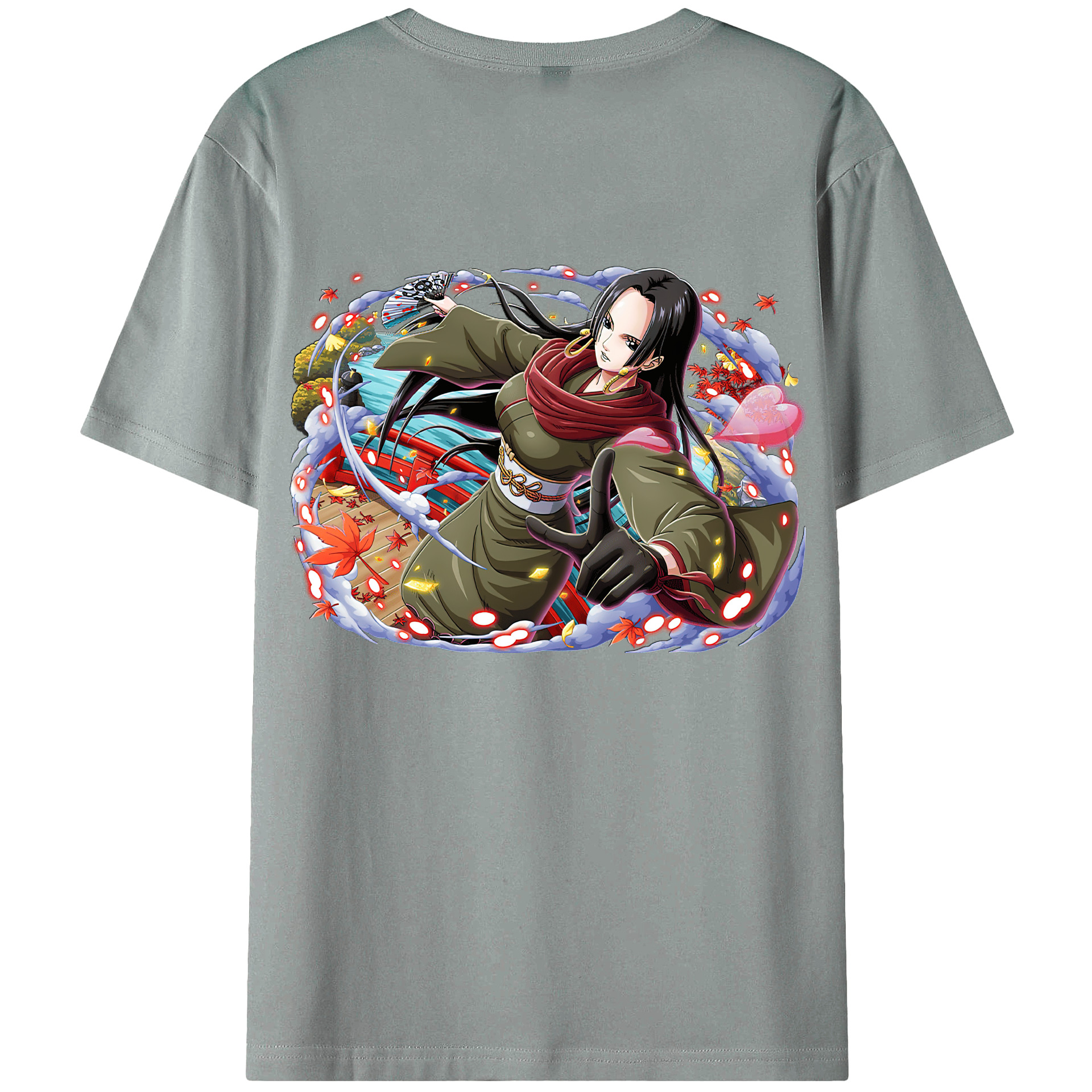 ワンピース ボア・ハンコック ONE PIECE Boa·Hancock 綿100％ メンズ半袖Tシャツ（バックプリント） 通気性